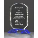 Diamond Series Clear Crystal Trophy with Cobalt Blue Crystal Base