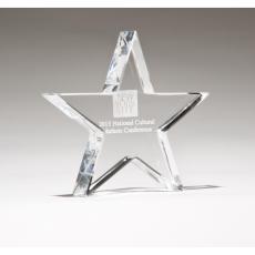 Employee Gifts - Clear Optical Crystal Star Paperweight