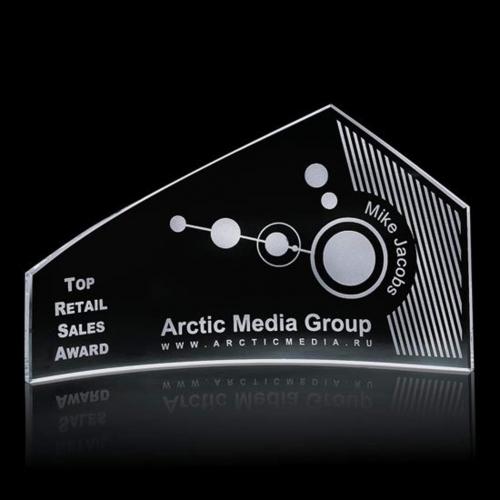 Corporate Awards - Crystal Awards - Antibes Crescent Peak Crystal Award