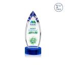 Fortier Full Color Blue on Base Arch & Crescent Crystal Award