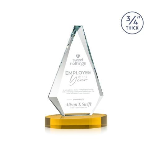 Corporate Awards - Crystal Awards - Windsor Amber on Alberton Base Crystal Award