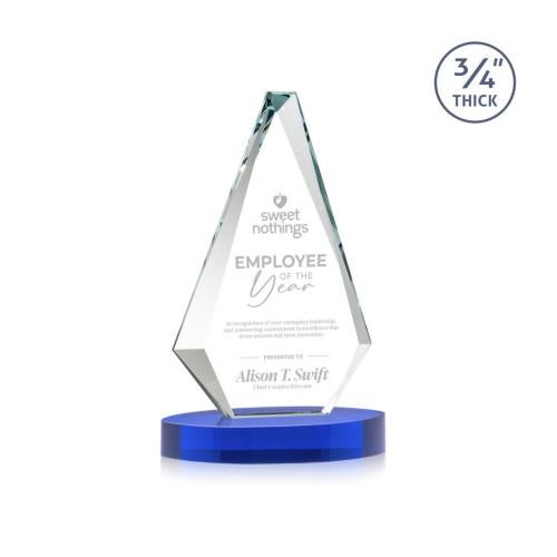 Corporate Awards - Crystal Awards - Windsor Blue on Alberton Base Crystal Award