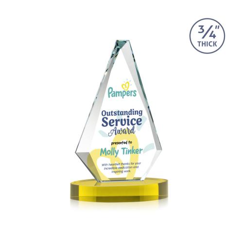 Corporate Awards - Crystal Awards - Windsor Full Color Gold on Alberton Base Crystal Award