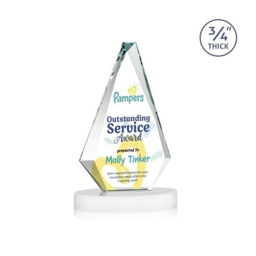 Corporate Awards - Crystal Awards - Windsor Full Color White on Alberton Base Crystal Award