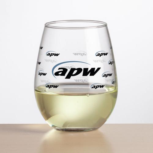 Corporate Recognition Gifts - Etched Barware - Wine Glasses - Ossington Stemless Wine - Full Color