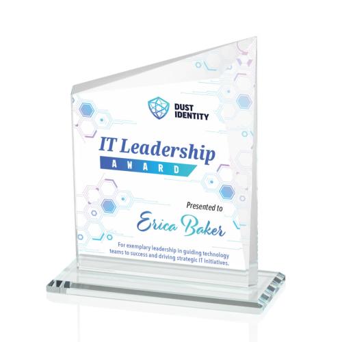 Corporate Awards - Crystal Awards - Bellamy Full Color Clear Peak Crystal Award