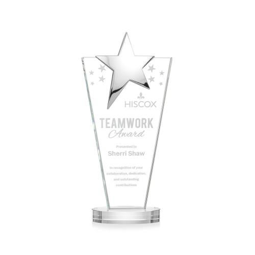 Corporate Awards - Crystal Awards - Mantella Chrome Clear Star Crystal Award