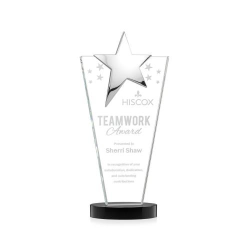 Corporate Awards - Crystal Awards - Mantella Chrome Black Star Crystal Award