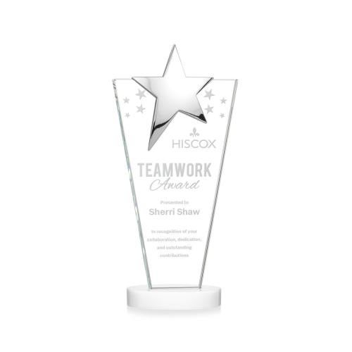 Corporate Awards - Crystal Awards - Mantella Chrome White Star Crystal Award