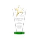 Mantella Gold Green Star Crystal Award