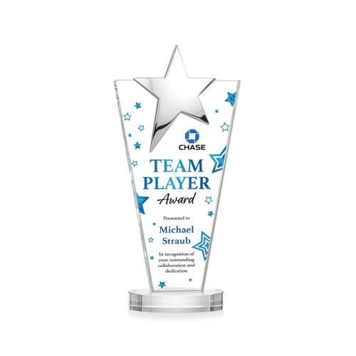 Corporate Awards - Crystal Awards - Mantella Chrome Full Color Clear Star Crystal Award