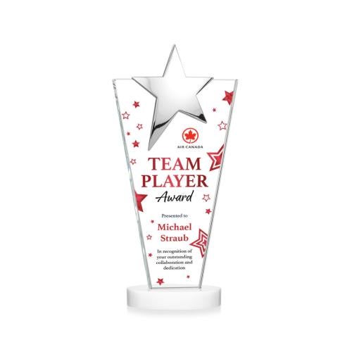Corporate Awards - Crystal Awards - Mantella Chrome Full Color White Star Crystal Award