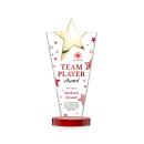 Mantella Gold Full Color Red Star Crystal Award