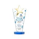 Mantella Gold Full Color Sky Blue Star Crystal Award