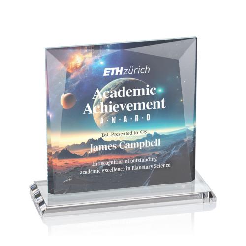 Corporate Awards - Crystal Awards - Tanner Full Color Clear Crystal Award