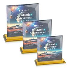 Tanner Full Color Amber Crystal Award - Corporate Awards