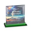 Tanner Full Color Green Crystal Award