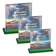 Tanner Full Color Green Crystal Award - Corporate Awards