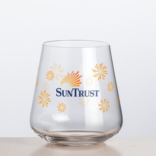 Corporate Recognition Gifts - Etched Barware - Wine Glasses - Breckland Stemless Wine - Full Color