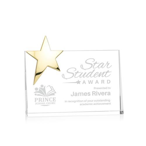 Corporate Awards - Crystal Awards - Denham Gold Star Crystal Award