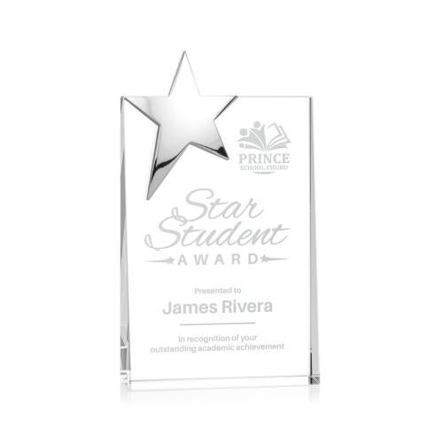 Corporate Awards - Crystal Awards - Denham Silver Star Crystal Award