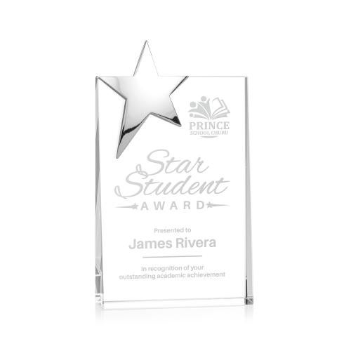 Corporate Awards - Crystal Awards - Denham Silver Star Crystal Award