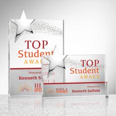 Denham Full Color Silver Star Crystal Award - Crystal Star Awards