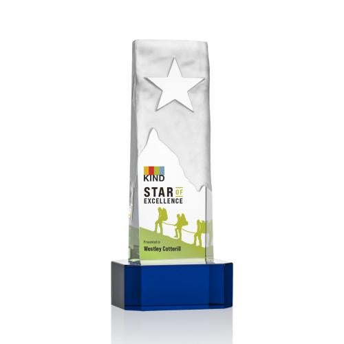 Corporate Awards - Crystal Awards - Stapleton Full Color Green on Base Star Crystal Award