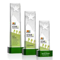 Stapleton Full Color Green on Base Star Crystal Award - Corporate Awards