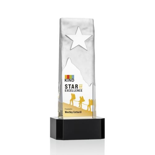 Corporate Awards - Crystal Awards - Stapleton Full Color Black on Base Star Crystal Award