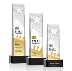 Stapleton Full Color Black on Base Star Crystal Award - Crystal Star Awards