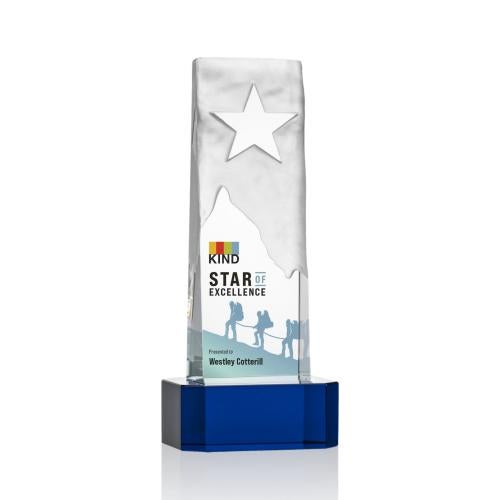 Corporate Awards - Crystal Awards - Stapleton Full Color Blue on Base Star Crystal Award