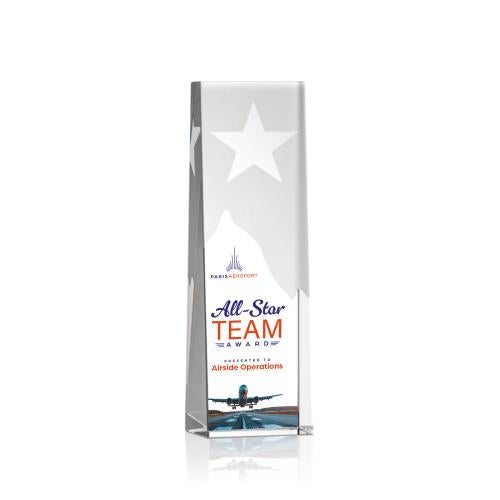 Corporate Awards - Crystal Awards - Artemus Full Color Star Crystal Award