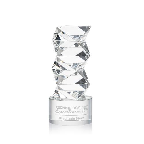 Corporate Awards - Crystal Awards - Callucci Clear on Marvel Base Obelisk Crystal Award