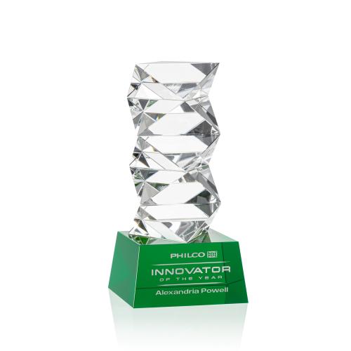 Corporate Awards - Crystal Awards - Callucci Green on Robson Base Obelisk Crystal Award