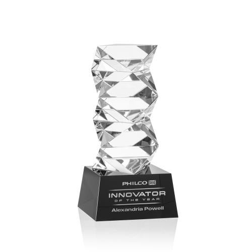 Corporate Awards - Crystal Awards - Callucci Black on Robson Base Obelisk Crystal Award