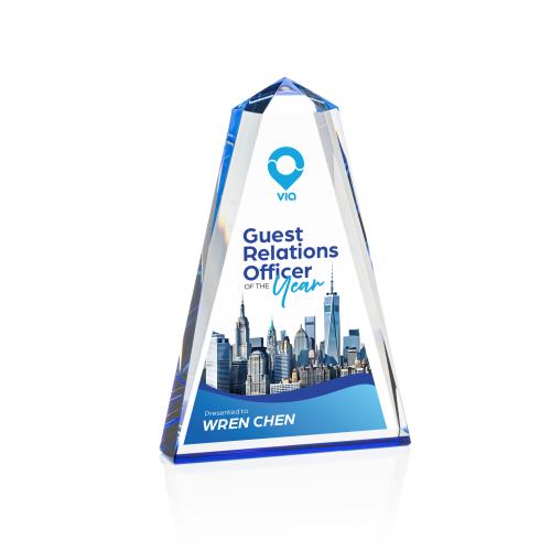 Corporate Awards - Crystal Awards - Cotswold Full Color Obelisk Crystal Award