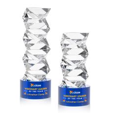 Callucci Full Color Blue on Marvel Base Obelisk Crystal Award - Sales Awards