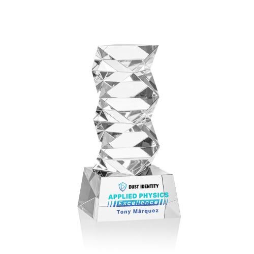 Corporate Awards - Crystal Awards - Callucci Full Color Clear on Robson Base Obelisk Crystal Award