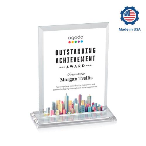 Corporate Awards - Crystal Awards - Denison Full Color Rectangle Crystal Award