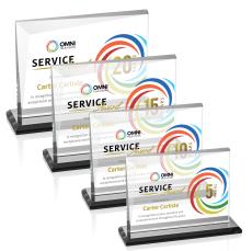 Mirela Full Color Black Rectangle Crystal Award - Corporate Awards