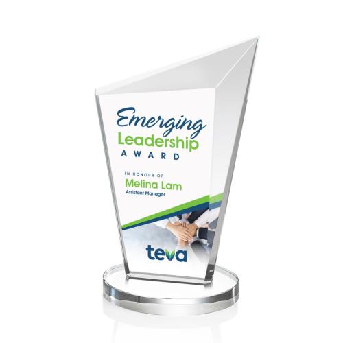 Corporate Awards - Crystal Awards - Wiltshire Full Color Clear Peak Crystal Award