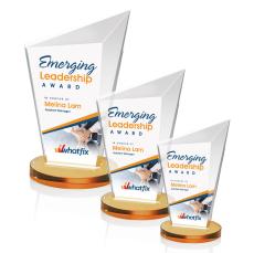 Wiltshire Full Color Amber Peak Crystal Award - Corporate Awards