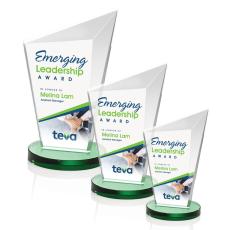 Wiltshire Full Color Green Peak Crystal Award - Glass Awards