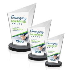 Wiltshire Full Color Black Peak Crystal Award - Corporate Awards