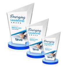 Wiltshire Full Color Sky Blue Peak Crystal Award - Corporate Awards