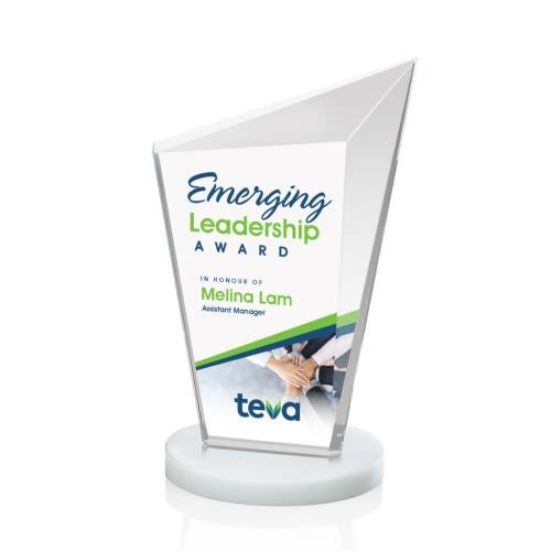 Corporate Awards - Crystal Awards - Wiltshire Full Color White Peak Crystal Award