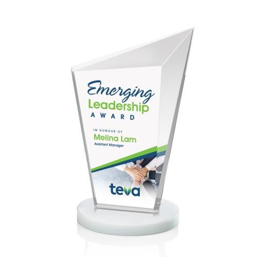 Corporate Awards - Crystal Awards - Wiltshire Full Color White Peak Crystal Award