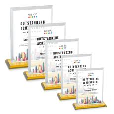 Denison Full Color Amber Rectangle Crystal Award - Corporate Awards