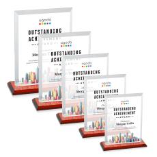 Denison Full Color Red Rectangle Crystal Award - Corporate Awards